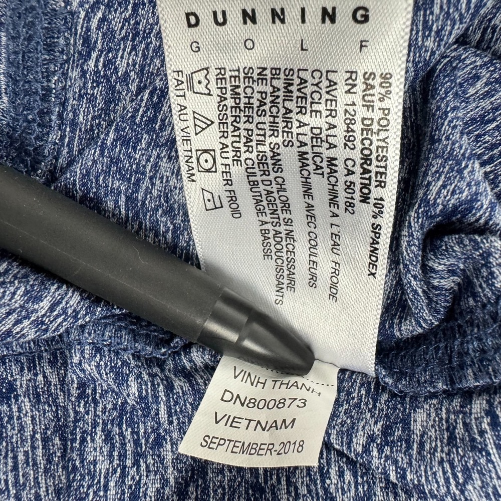 DUNNING GOLF Mens long sleeve V-Neck Active Pullover Shirt Blue - L - Picture 5 of 7